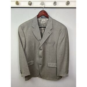 Chaps Ralph Lauren Blazer Men's Size 40R, Brown Houndstooth Silk Wool‎